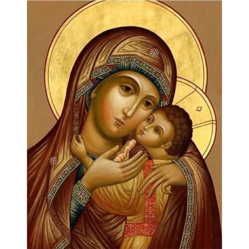 Full Diamond Embroidery 3d 5D DIY Diamond Painting Virgin Mary Religious Cross Stitch Home Decoration Handwork new year Gift