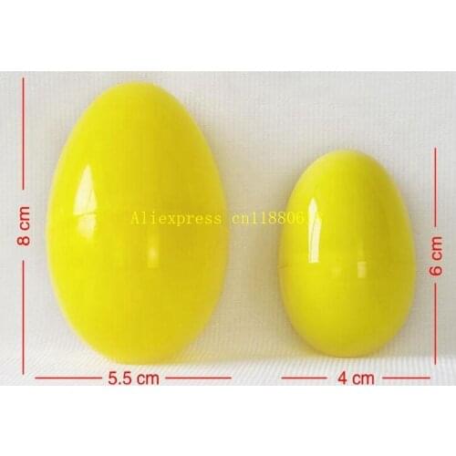 Free Shipping Plastic Easter Eggs 4x6cm & 8x5.5cm For Wedding Party decoration Plastic Toy Capsule Solid Colorful eggs toys