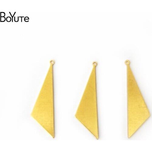 BoYuTe 20Pcs 39*11MM Geometric Triangle Pendant Charms Wholesale Diy Brass Jewelry Accessories Parts