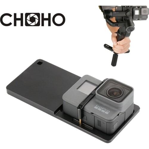 CNC Clip Switch Adapter Mount Aluminum Clamp mental Yuntai DJI Osmo2 Mobile Zhiyun Stabilizer For Gopro 7 6 5 Xiaomi Accessories