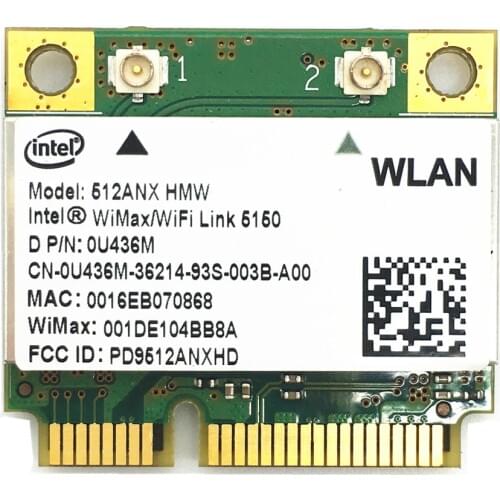 For WiMax/Wifi Link Intel 5150 512ANX 2.4/5.0GHz 300Mbps WiFi WiMax Half Size Mini PCI-E Card