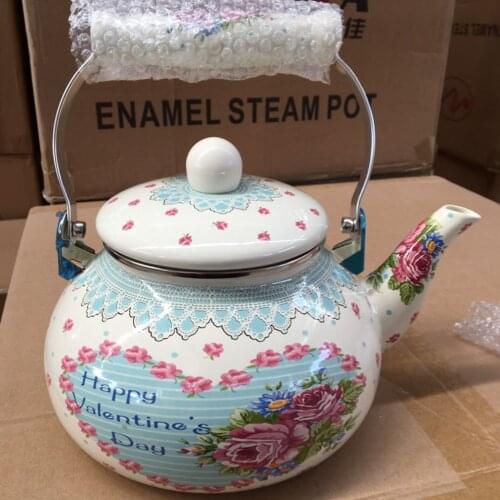 Feic 1pc 2.4L Thickening enamel watermelon coffee pot kettle teapot cold water bottle gas induction cooker general