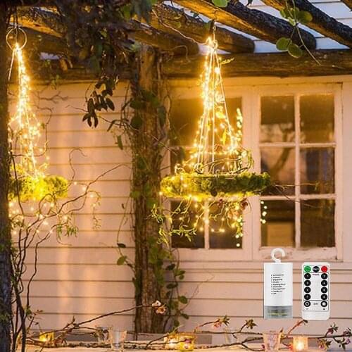 100/200/280 leds Vines Branch Light Copper Wire Waterfall Fairy String Light Christmas Wedding Holiday Party Tree Garland Lamps
