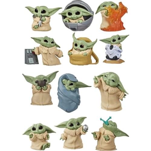 Hasbro Anime Mandalorian Star Wars Yoda Baby Doll Decoration Doll Anime Action Figures Toys for Children PVC Birthday Gift