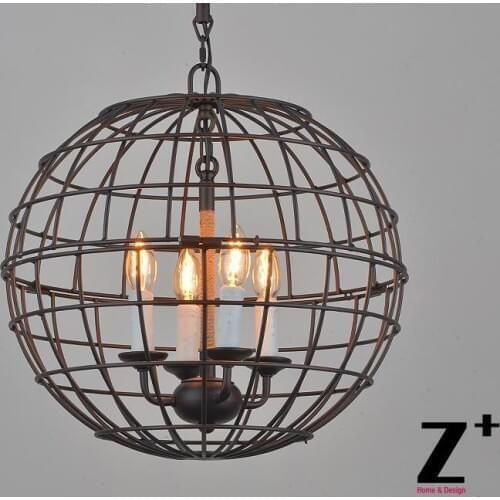 America Style Industry Country Chandelier Iron Globe CANDELABRA Free shipping