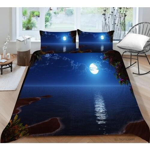 Hot Style Soft Bedding Set 3d Digital The Moon Printing 2/3pcs Duvet Cover Set Single Twin Double Full Queen King Bedclothes