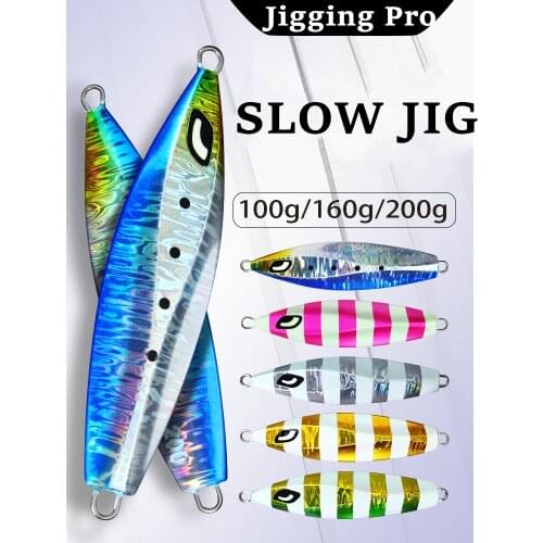 JIGGING PRO 100g 130g 160g 1pc Slow Jigging Lure Japan Design Ocean Stinger Wing Lure Metal Jig Lead Jig