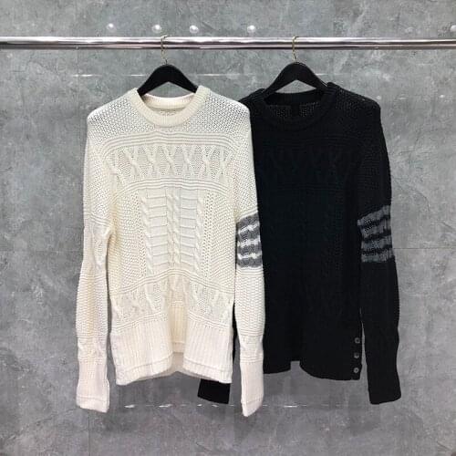 2021 Fashion Brand Sweaters Men Slim Fit O-Neck Pullovers Clothing Jacquard Striped Wool Solid Autumn Winter Casual Coat
