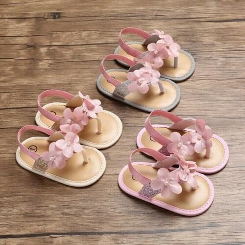 New Baby Girl Flower Sequins Shoes Summer Girls Sandals Holiday Shoes Prewalker