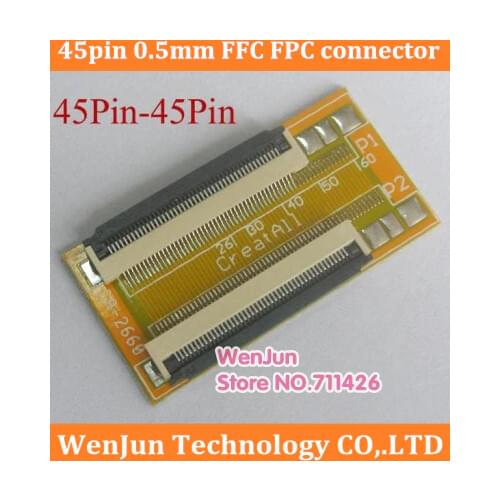 New 45Pin 0.5mm pitch FFC FPC connector flat soft cable /45P to 45P extension adapter board