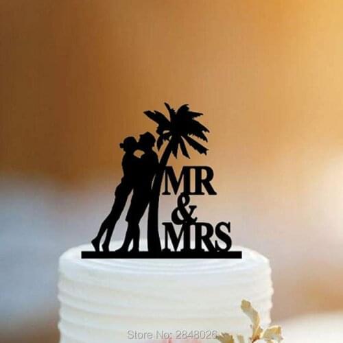 Beach Theme Honeymoon Hammock Wedding cake topper,wedding cake topper, Palm Trees wedding Cake Topper,wedding cake topper