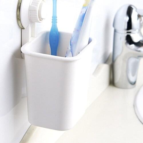 Suction Cup Toothbrush Rack Suction Wall Type Suit Bathroom Toothpaste Toothbrush Rack Rack Shelf Without Punching