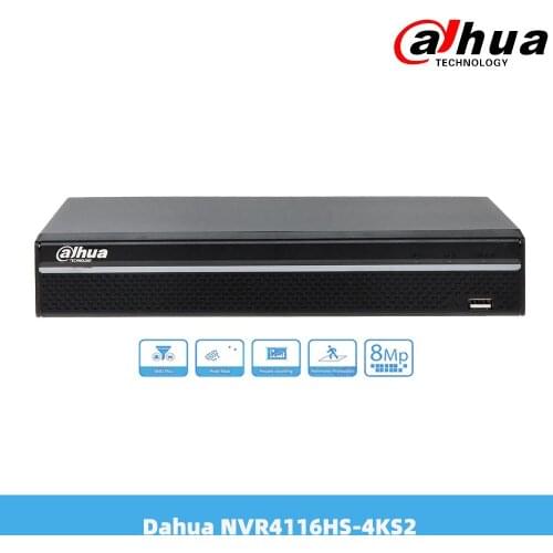 Dahua 16CH 8MP 4K&H.265 No PoE Ports Lite Network Full HD 1080P Video Recorder With 1SATA NVR4116HS-4KS2