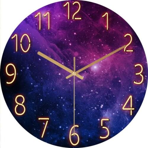 Glass Wall Clock Modern Design Landscape Light Luxury Colorful Art Reloj Pared Decorativo Clocks Living Room Bedroom Home Decor
