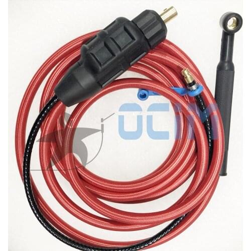 WP9F 4M Red Super Soft Hose Braided Air-Cooled Complete TIG Welding Torch 35-70 Connector