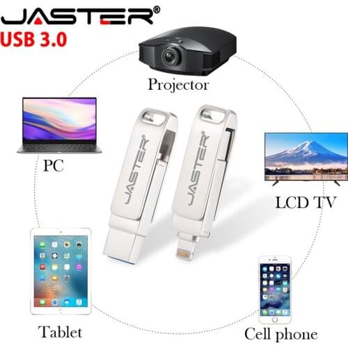 Usb stick usb flash drive for iphone ipad pendrive 3.0 64gb usb 32gb 128gb 2 in 1 pen drive for ios external storage devices