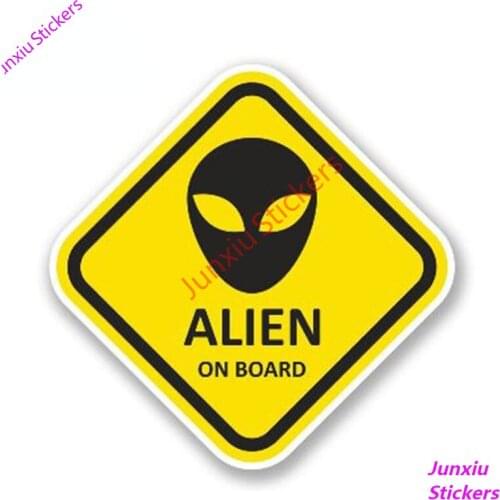 Alien on Board Vinyl Creative Waterproof Car Sticker for SUV Motorcycle Bumper Accessories Decor Reflective Stickers PVC13x13cm