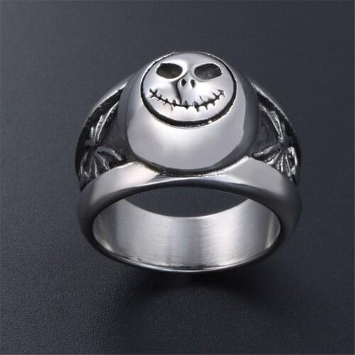 Vintage index finger male ring trendy punk titanium steel ring jewelry all-match ghost head ring