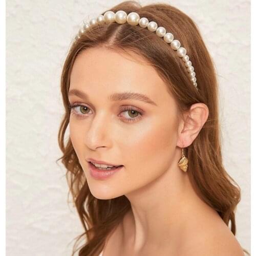 Pearl headband princess temperament pressure hair headdress bridal hair accessories retro headband women