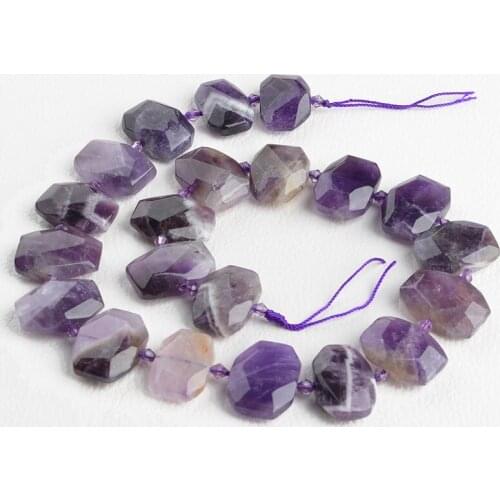 Womens Faceted Crystal Chunky Rectangle Rectangular Focal Beads 15" Strand