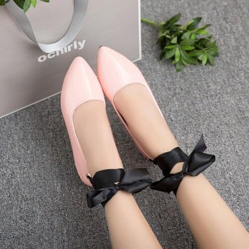 Big Size 11 12 ladies high heels women shoes woman pumps Butterfly-tied toe-ring strap shallow single shoe
