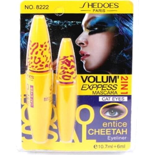 12pcs/lot 2IN1 Volum Exppess Mascara Waterproof The Colossal Long Lasting Thick Black 8222