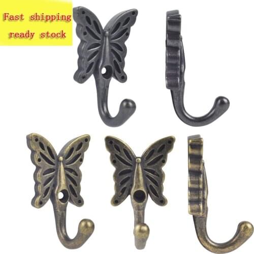 2Pcs Antique Bronze Small Hooks Alloy Hook Practical Household Wall Hanging Robe Coat Clothes Towel Hooks