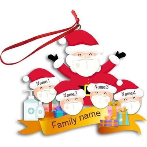 2021 Quarantine Christmas Best Wishes Party Decoration Gift Santa Claus With Mask Personalized Xmas Tree Ornament All Series