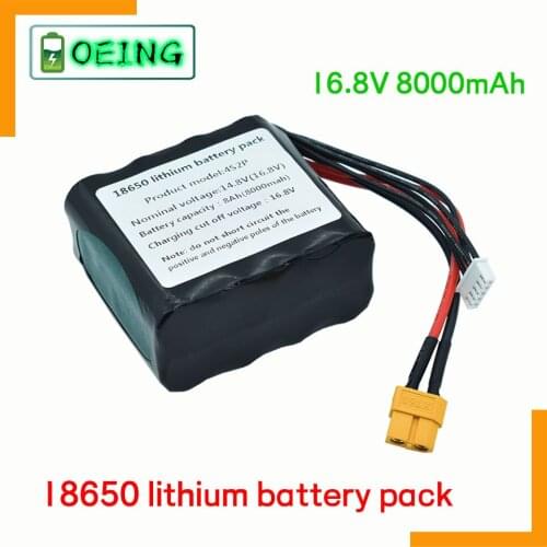 2021The new 4s2p 14.8V 8000mah 16.8v 18650 large capacity battery UAV can charge all kinds of RC aircraft UAV quadcopter 5p XT60