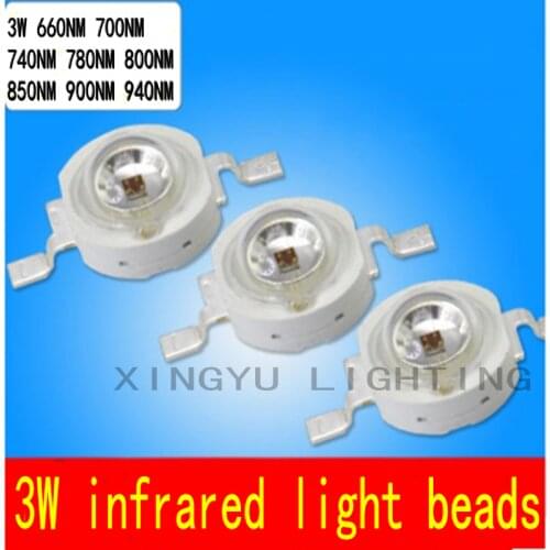 3W infrared LED lamp beads launch tube night vision 660 700 850 900 940NM infrared lamp beads for security surveillance cameras