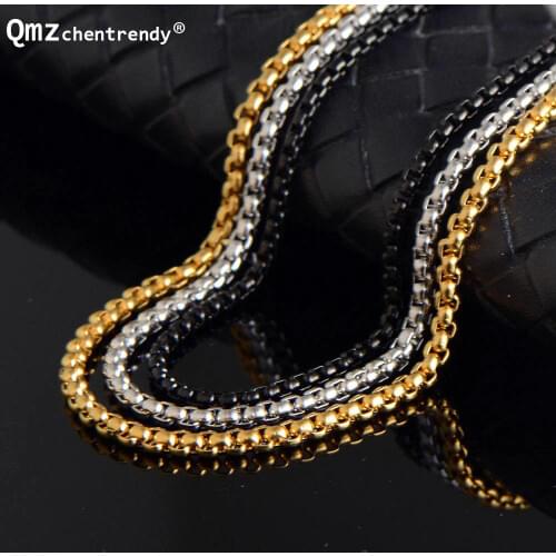 316L Stainless Steel Boxing Chain Necklace Mens Tone High Quality Link Chain Box Chain Wholesale Price