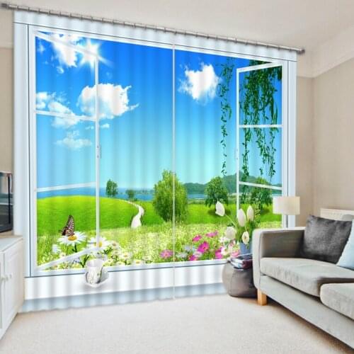 3d curtains Scenery Beauty Digital Photo Printing Blackout 3D Curtains for Living Room Bedding Room Hotel Drapes Cortinas