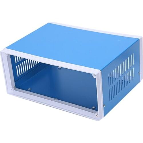 9.8" x 7.5" x 4.3" Blue Metal Enclosure Project Case DIY Junction Box