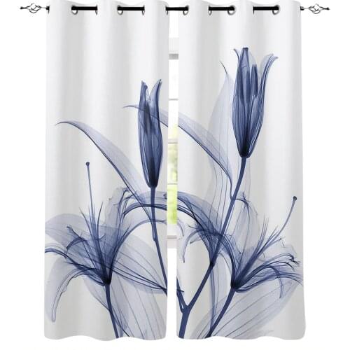 Abstract Purple Flower Window Curtains for Living Room Bedroom Kitchen Modern Curtains Home Decoration Drapes Blinds