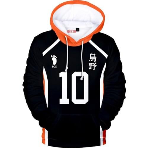 Anime Haikyuu Hinata Shoyo Kageyama Tobio Cosplay Costume 3D Print Karasuno High School Funny Hoodie Men Women Casual Sweatshirt