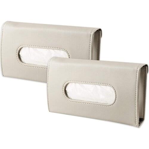 2PCS Car Tissue Holder Visor Napkin Case Leather Vehicle Backseat Door Tissue Holder Car Hanging Towel Paper Tissues Box