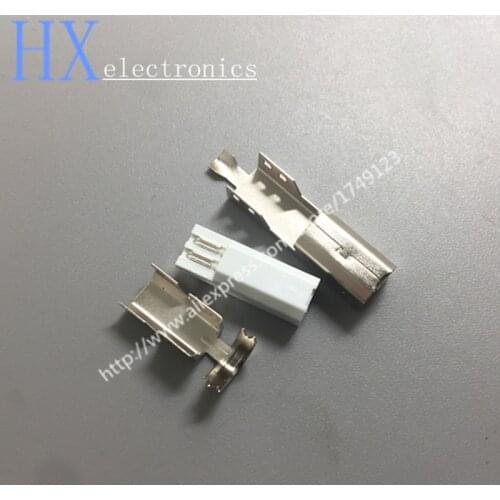 Free shipping 10PCS USB-B male connector square plug male wire three-piece corresponding to the B mother printer plug