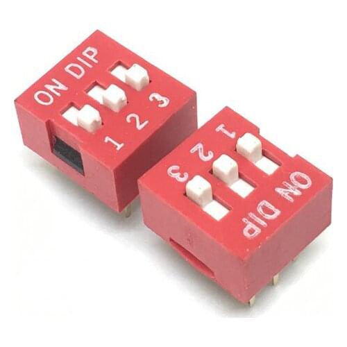 Free Shipping 5pcs/lot 3P 2.54MM DIP dial the code switch/toggle switch/coding switch 3P red dial the code switch