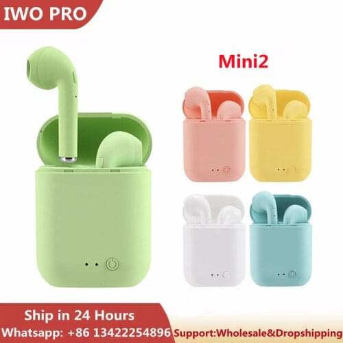 Mini 2 TWS Wireless Headphones Bluetooth 5.0 Earphones Matte Air Macaron Earbuds With Mic Charging Box Headset PK i12 i7s