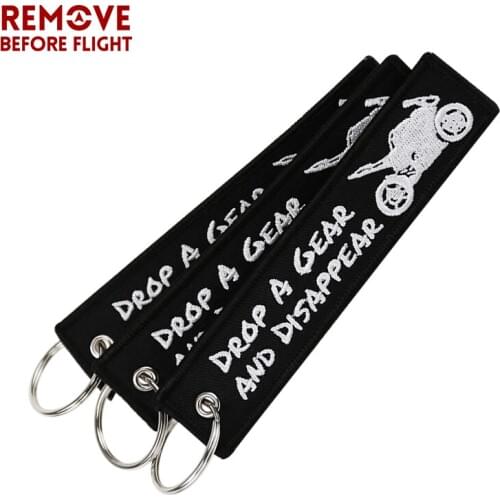 5PCS/LOT Motorcycle Key Chain Keychain for Cars Bijoux Embroidery Black White Drop A Gear Key Fob Car Chain Keychains llaveros