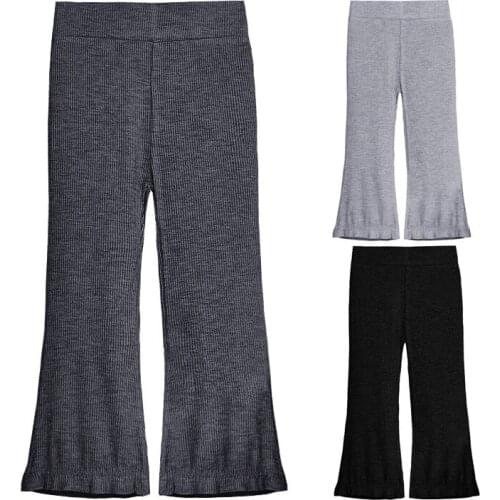 Girls Pants Kids Casual Trousers Pants Children Pure Color Trousers Cotton Clothing Kids Flare Pants Spring Slim Wide-leg Pants