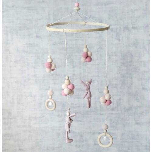 Baby Rattles Crib Mobiles Toy Holder Rotating Safety Seat Plush Toy Cloth Bunny Plush Ball Bed Bell Accessories Baby Crib Toys