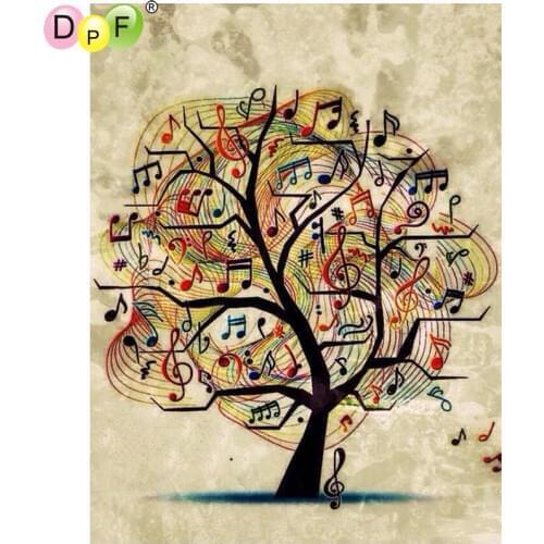 DPF DIY Music tree 5D diamond embroidery crafts diamond painting cross stitch needlework diamond mosaic full square home decor