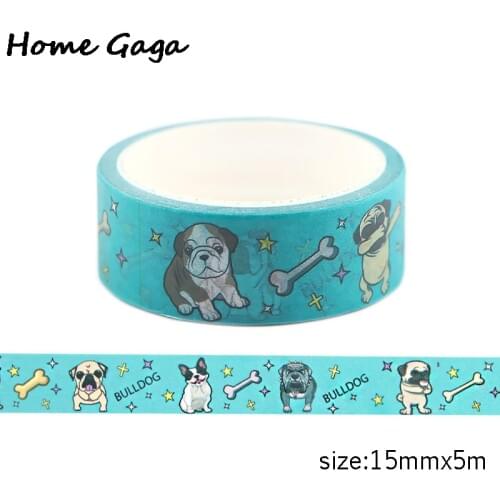 Homegaga Cartoon Bulldog Adhesive Tapes Washi Tape Masking Tapes Stickers Scrapbooking Tape Stickers Stylish Decal Gifts D2438
