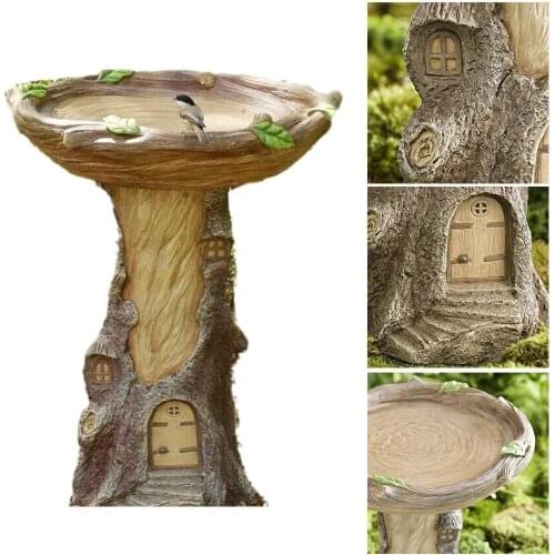Fairy Bird Bath Resin Bird Feeder Desktop Ornament For Indoor Outdoor Decoration Hummingbird Feeder Garden Outdoor Bird