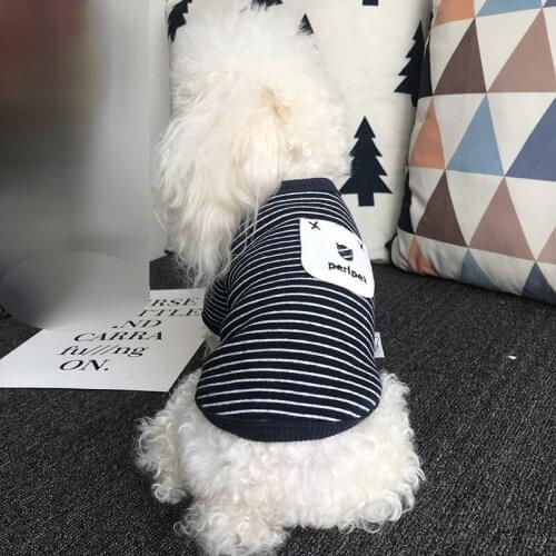 Fashion Stripe Dog Clothes Antumn Vest Clothes Cat Shirt Sweater Cotton Pet Clothing Costume for Small Dogs Yorkshire Chihuahua