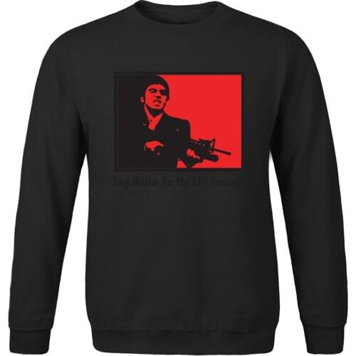 Men Hip Hop Sweartshirt Scareace Say Hello To My Lil-Friend Vintage Print pullovers 2020 spring autumn Streetwear Funny clothing