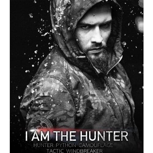 Mens Waterproof Windproof Breathable 35% Cotton 65% Poly Blend BDU Camo Pythons colour Camouflage Military Tactical coat