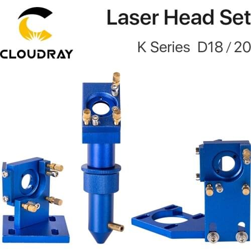 Cloudray K Series CO2 Laser Head Set D12 18 20 Lens for 2030 4060 K40 Laser Engraving Cutting Machine