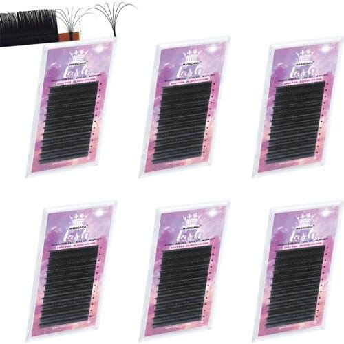 Easy Fanning Long Lashes Extension 8-20mm False Eyelash Super Soft Makeup Eyelash Extension for Grafting Auto-Blooming